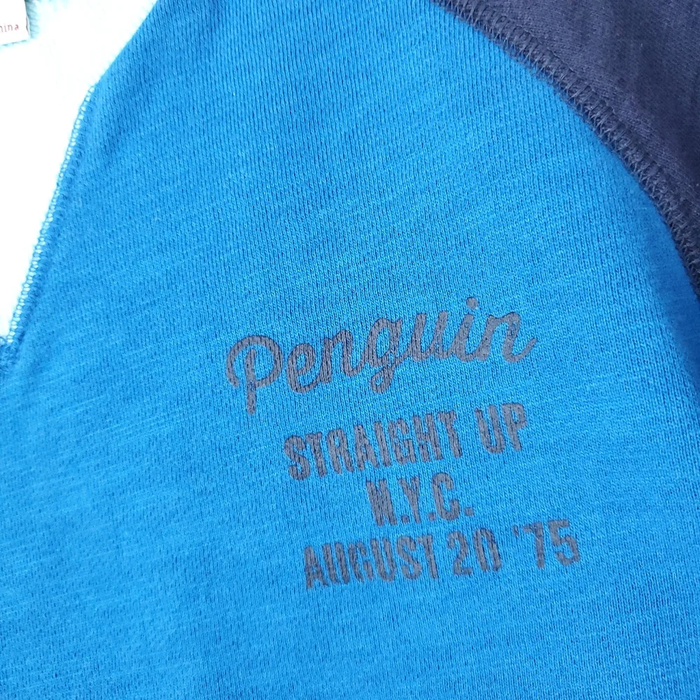 Original Penguin Men's Terry Sweatshirt Color Block Blue Size Large - Picture 5 of 12